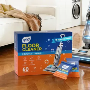 BOTARE Floor Cleaner Tablets - 60 Pack, Compatible with Wet Dry Vacuum & Robot Mops, Deep Clean for Wood, Tile, Laminate & More, Fresh Lemon Scent