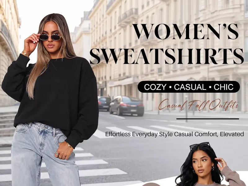 ALAROO Women's Lightweight Crewneck Pullover, Relaxed Oversized Long Sleeve Top, Light Fleece-Lined Layering Top for Fall