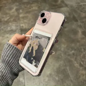 Transparent Simple Card Slot Bag Mobile Phone Case for iPhone 16 15 14 13 12 11promax plus/Can Hold Bank Card & Photos