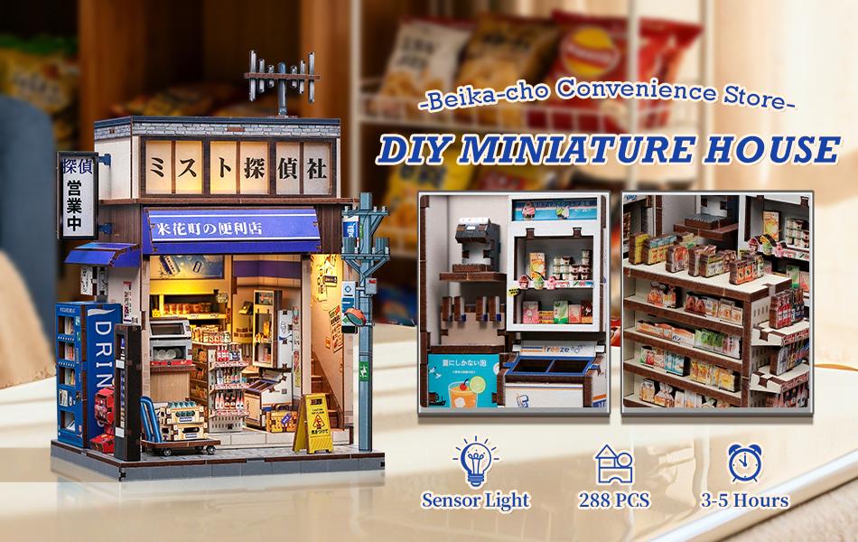 CUTEBEE Beika-cho Convenience Store Book Nook Kit DIY Miniature House Japanese Detective Store Dollhouse Booknook for Adults Tiny House Bookshelf Decor 3D Wooden Puzzle Gifts CUTEBEE Beika-cho Convenience Store Book Nook Kit DIY Miniature House Japanese Detective Store Dollhouse Booknook for Adults Tiny House Bookshelf Decor 3D Wooden Puzzle Gifts