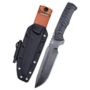 LENGREN 020 THK Full Tang Heavy Fixed Blade Tactical Knife Kydex Sheath for Camping Hiking Hunting