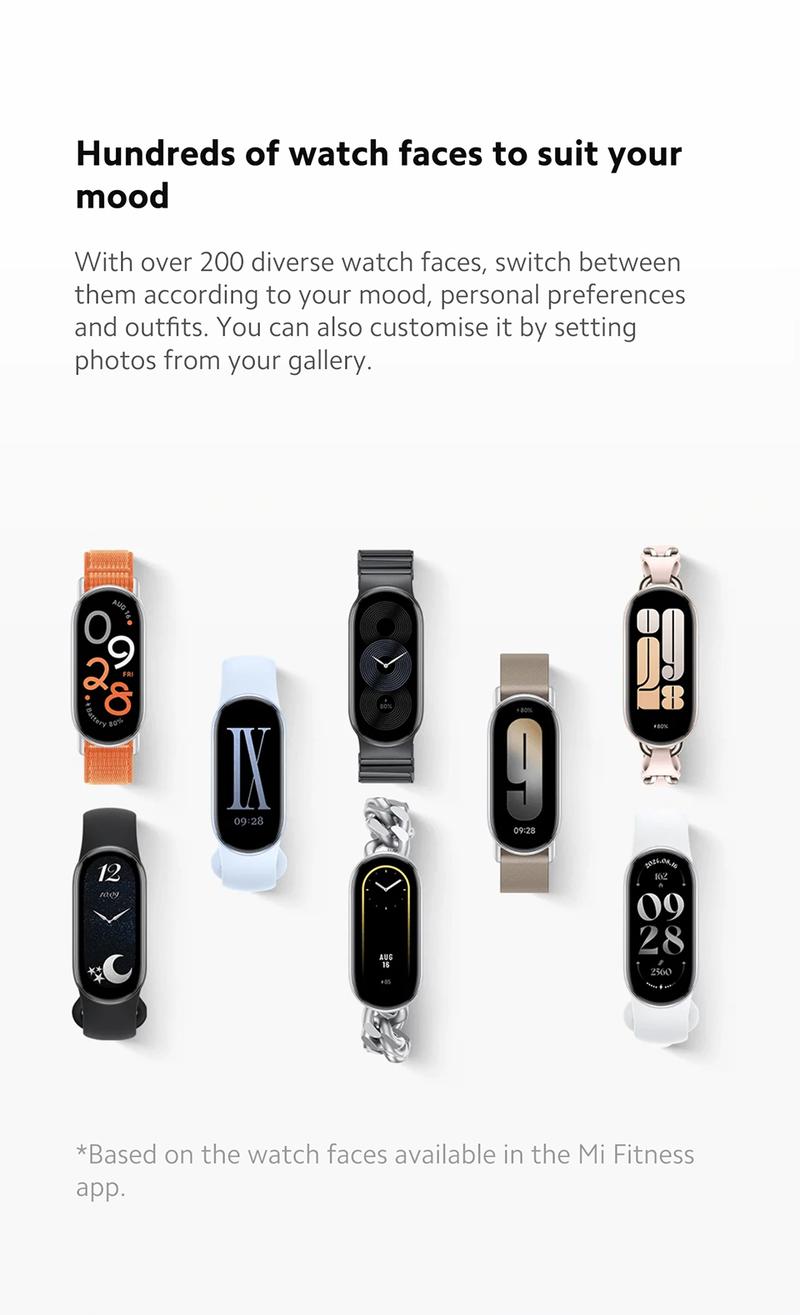 Smart Band 9 Global Version  1.62" Amoled Display | up to 21 Days of Battery Life | Over 150 Workout Modes - Wearable Bluetooth Alloy Aluminium Watches Android Charging Screen