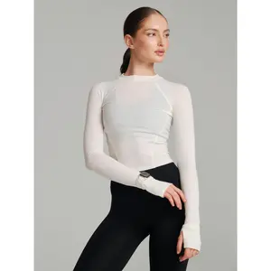 Base Layer Long Sleeve Waist Top - White