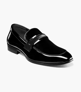 Stacy Adams 25686-001 Spratley Moc Toe Saddle Slip On Black