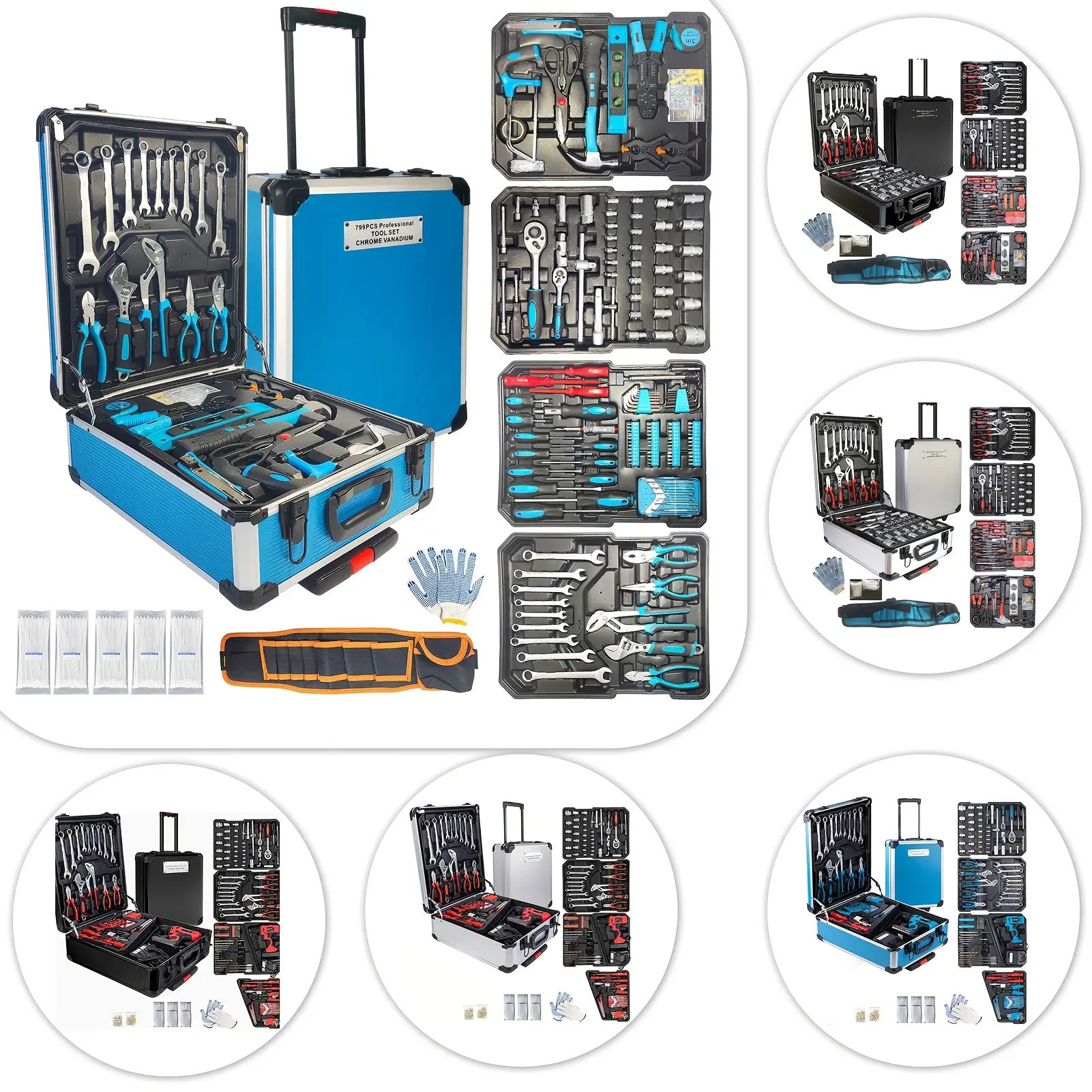 799pcs Men's Tool Set with Rolling Box - TikTok Shop