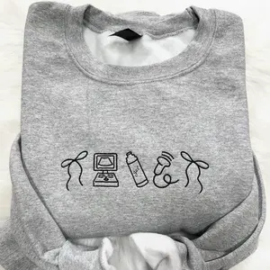 Sonographer Icons Embroidered Sweatshirt, Ultrasound Tech Crewneck, Medical Coquette Bow Crewneck, Nurse Graduation Gift