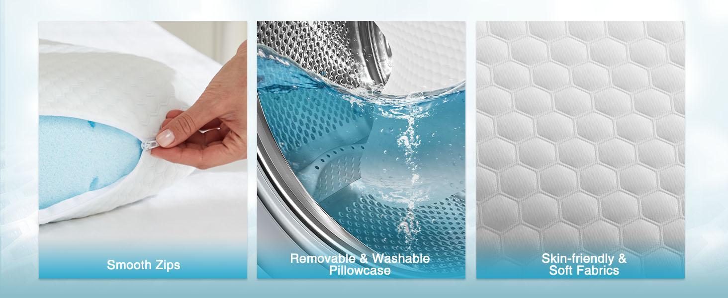 Sweet Furniture S - Memory Foam Pillows for Sleeping, Bed Pillow Soft and Comfortable, Cooling Pillow with Removable and Machine Washable Cove