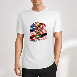 World Cup 2026 USA Soccer Graphic T-Shirt American Flag Trophy Fan Unisex Tee for Football Enthusiasts