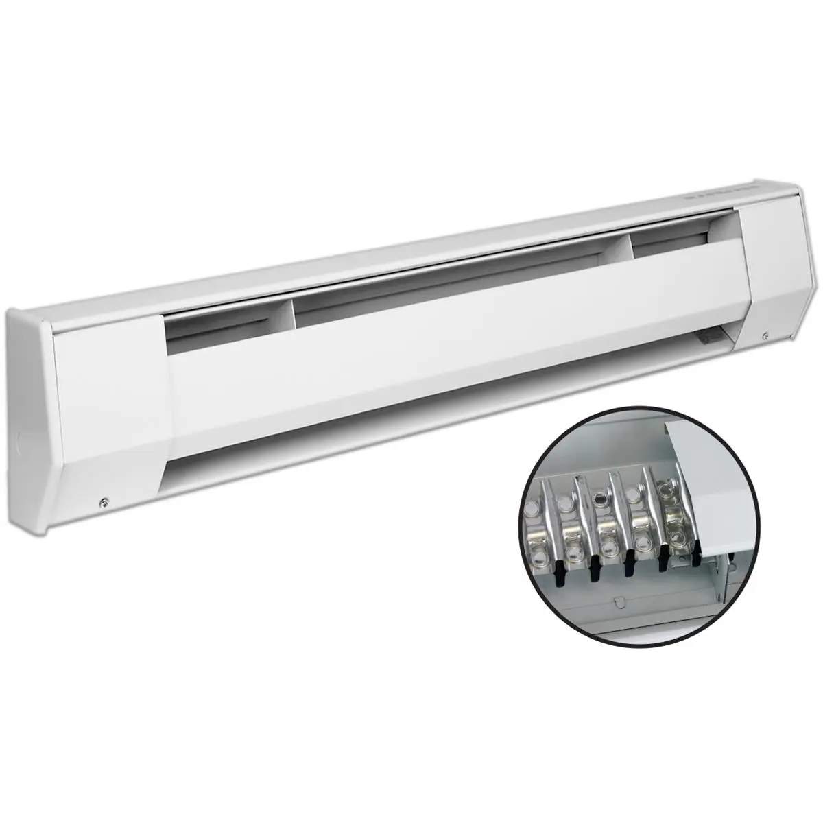 27 in. 120V K Baseboard Heater - 500W, White