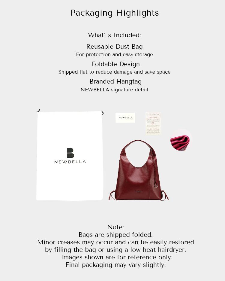 NEWBELLA Lena PRO 2 Pcs Set Shoulder Bag PU Leather Stylish & Practical for Everyday Use