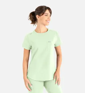 MAEVN MOMENTUM WOMEN'S TUCKABLE ROUND NECK TOP in HONEY DEW