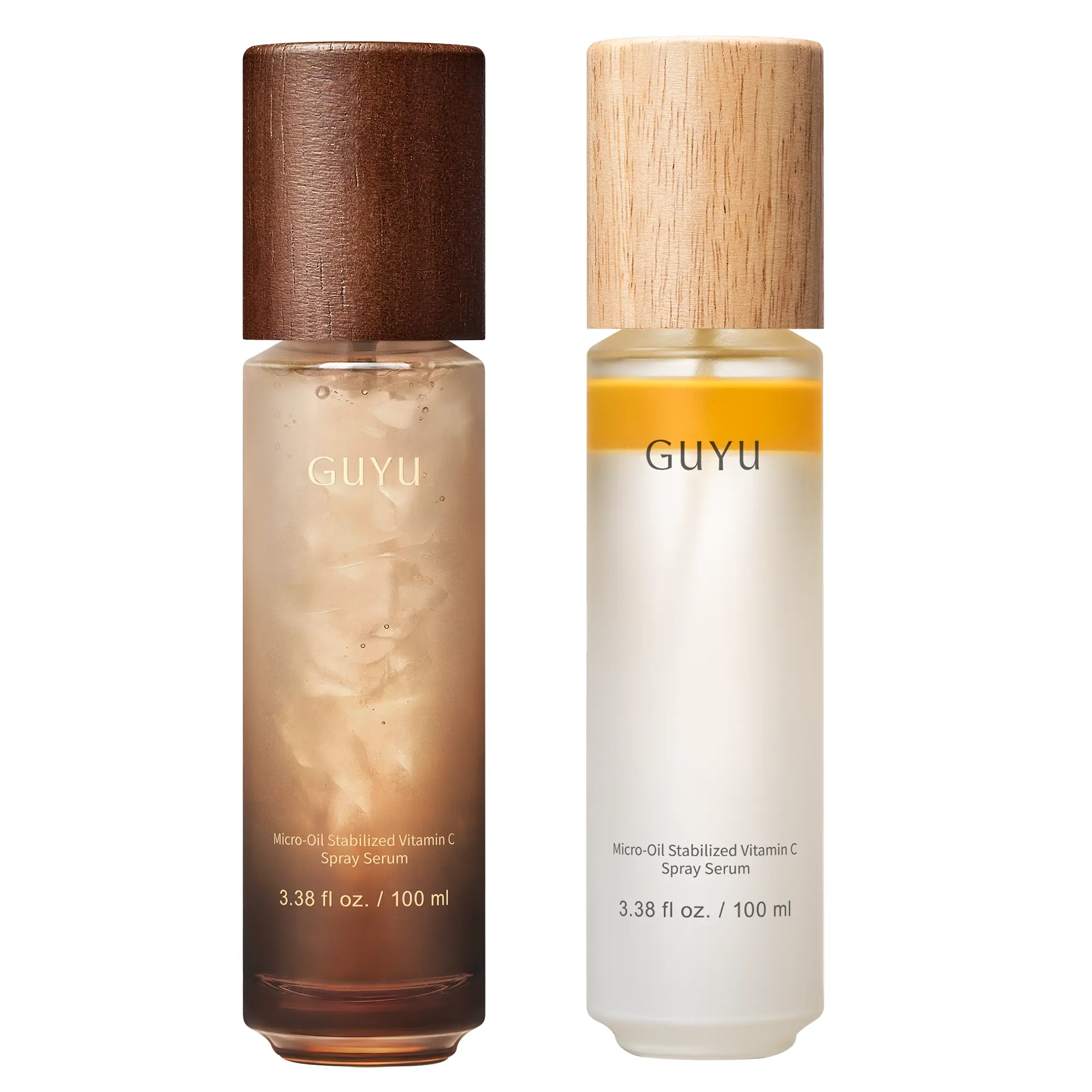 GUYU Day&Night Anti-Aging Glowing Serum Spray Duo - Collagen Firming Jelly Mist & Brightening Vitamin C Oil&Essence Spray, Compound K, Hyaluronic Acid, Centella Asiatica, Ectoin, Moisturizing, Anti Aging, Wrinkle Release, Calming, Smoothing Repair Hydrate