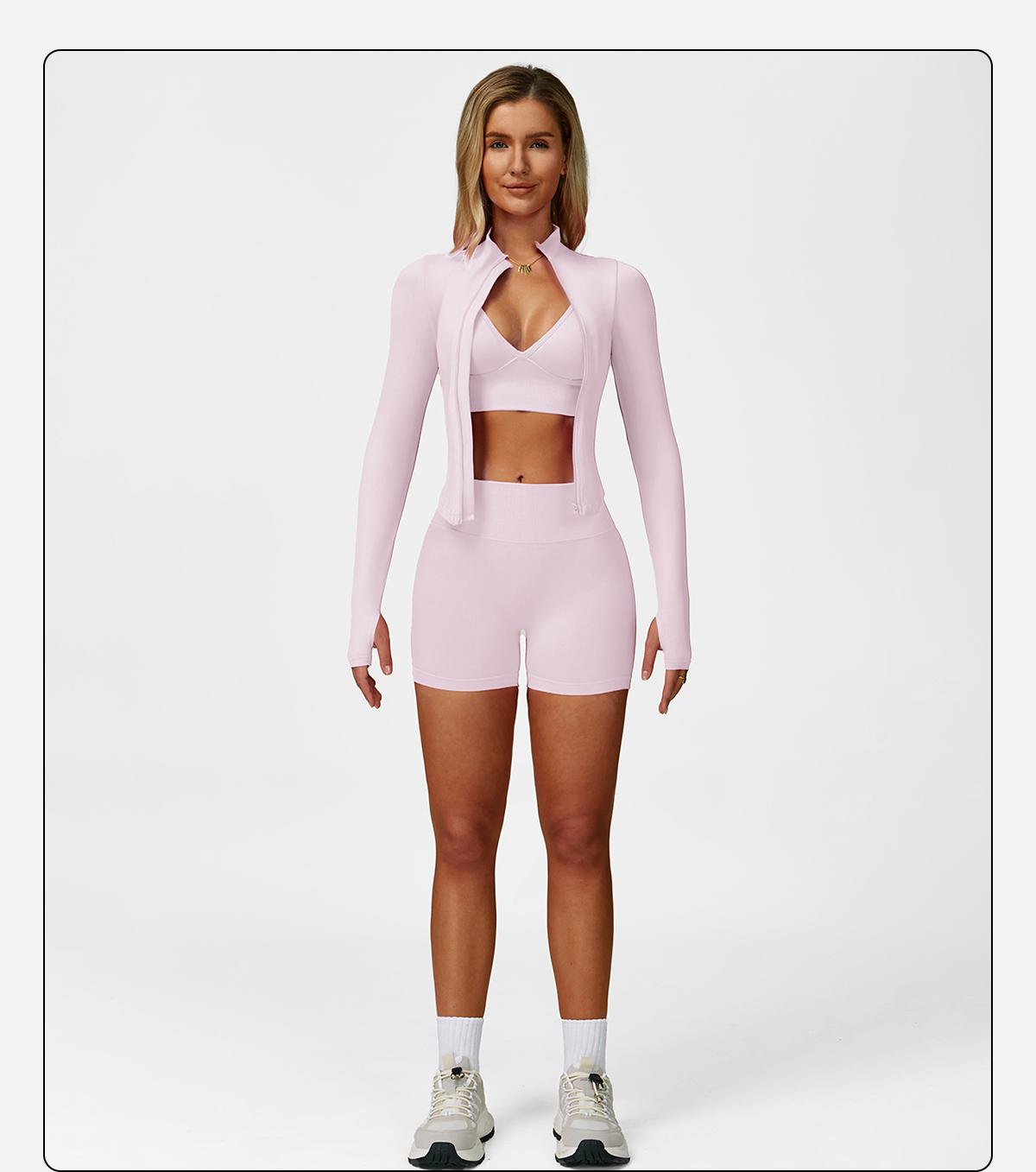 MFVIM Women's Sports Three-Piece Set Impact Compression High Waist Butt Lifting Yoga Pants for Running Yoga Everyday Workouts SpringStatements