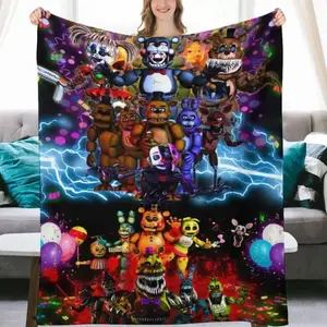 Five Nights at Freddys printed flannel plush throw blanket  Soft Blankets, Perfect for Home Bedroom Bed Sofa Picnic Travel and Office Use Ideal for Holiday Gifts.