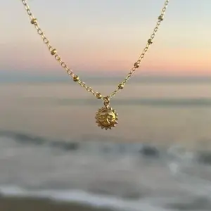 dainty 14k gold filled sunshine necklace, celestial necklace, sun jewelry