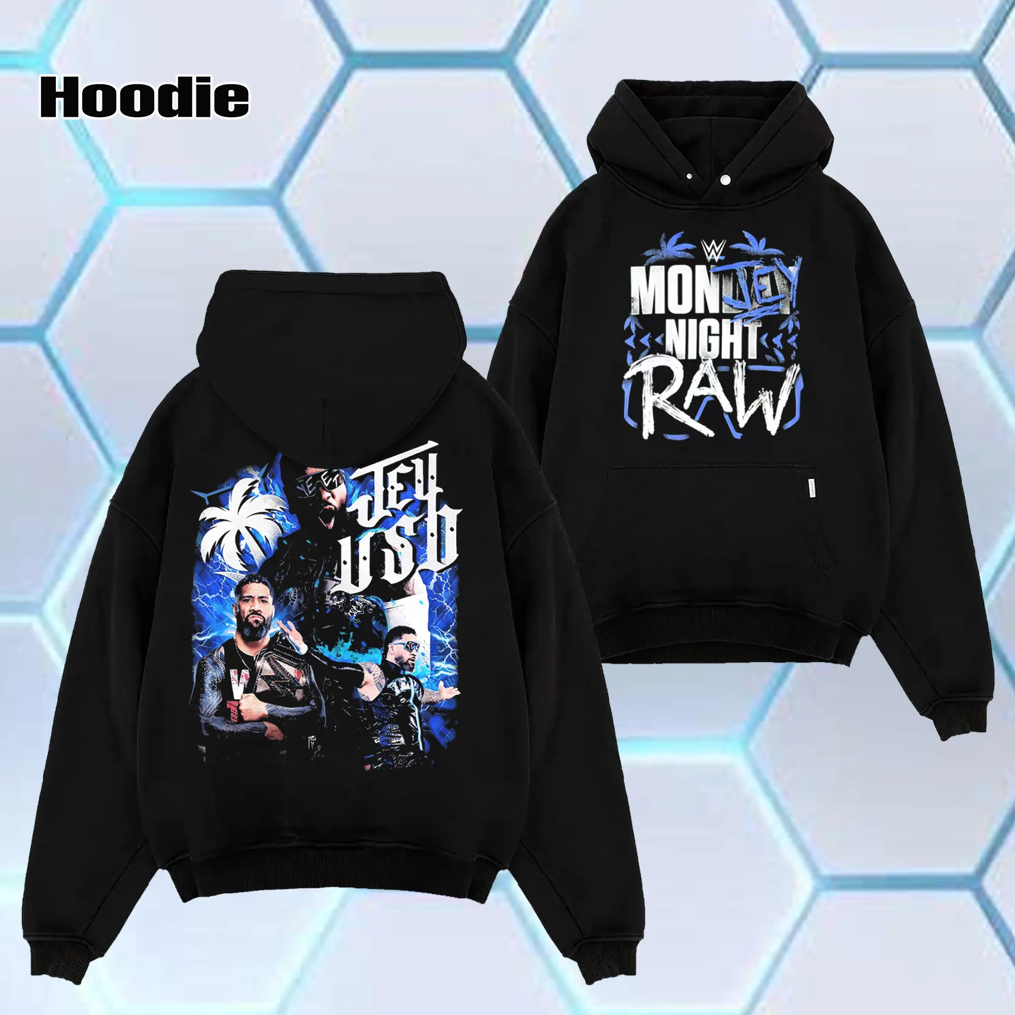 WWE 2026 - Jey Uso Monday Night RAW World Champion , Oversize Unisex Acid Wash Tee ,WWE Legend Streetwear , Cotton , Graphic Tee Hoodie Classic , Fan Gift Top Fabric Menswear Casual Wrestling Crew Neck
