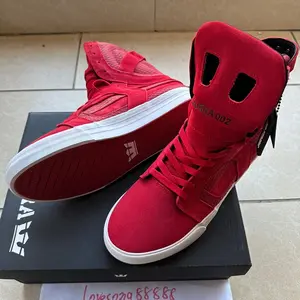 Supra Skytop II Men's High Top Sneakers - Burgundy Suede Stylish Versatile New Arrival