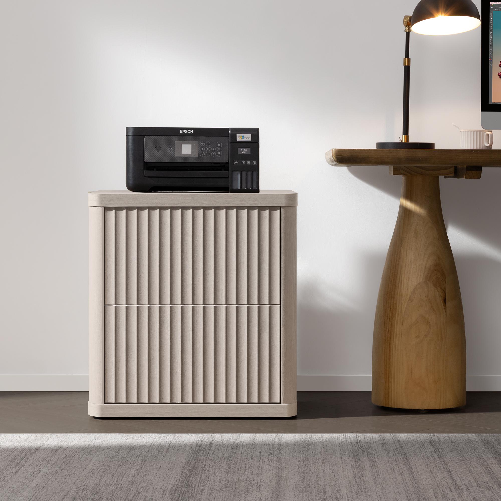 SICOTAS Set of 2 Nightstands, Fluted Modern Bedside Tables with 2 Large Handless Drawers - 22.75" Wide Small End Tables, Curved Edge Design for Bedroom & Living Room SICOTAS Set of 2 Nightstands, Fluted Modern Bedside Tables with 2 Large Handless Drawers - 22.75" Wide Small End Tables, Curved Edge Design for Bedroom & Living Room