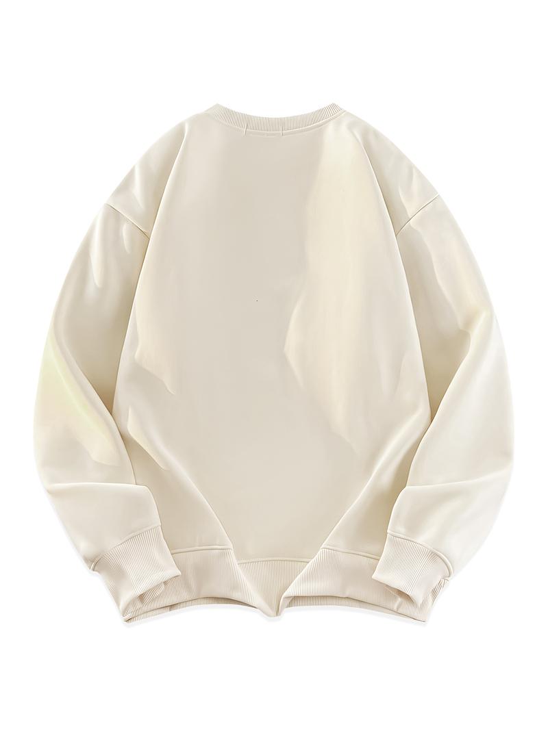 CCCMAI Casual Long Sleeve Crewneck Pullover Sweatshirt for Women & Men Festival Gift Available in Multiple Colors Men's Clothes for Daily Wear