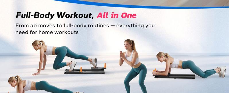 【Terra Gym】 Multi-functional Adjustable Ab Exercise Board, Split Ab Slide Roller Board, Home Pilates Reformer with Knee Mat for Home Gym Core & Ab Strength Training, Abdominal Crunch Machine SpringStatements