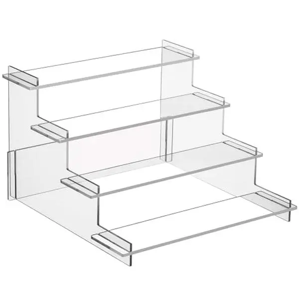 4-Tier Durable Acrylic Plastic Display Risers - Multi-Use Organizer Shelf Racks for Perfume Storage, Collectible Figurines, Thanksgiving, Valentine's Day Gifts for Girlfriend, Daughter