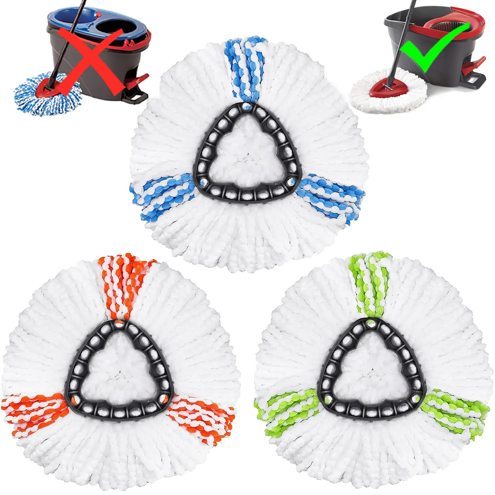 3PC Spin Mop Refills For O-Cedar EasySwing 1-Tank System, Microfiber Spin Mop Replacement, For Hard Surface. o cedar mop head mop deep cleaning