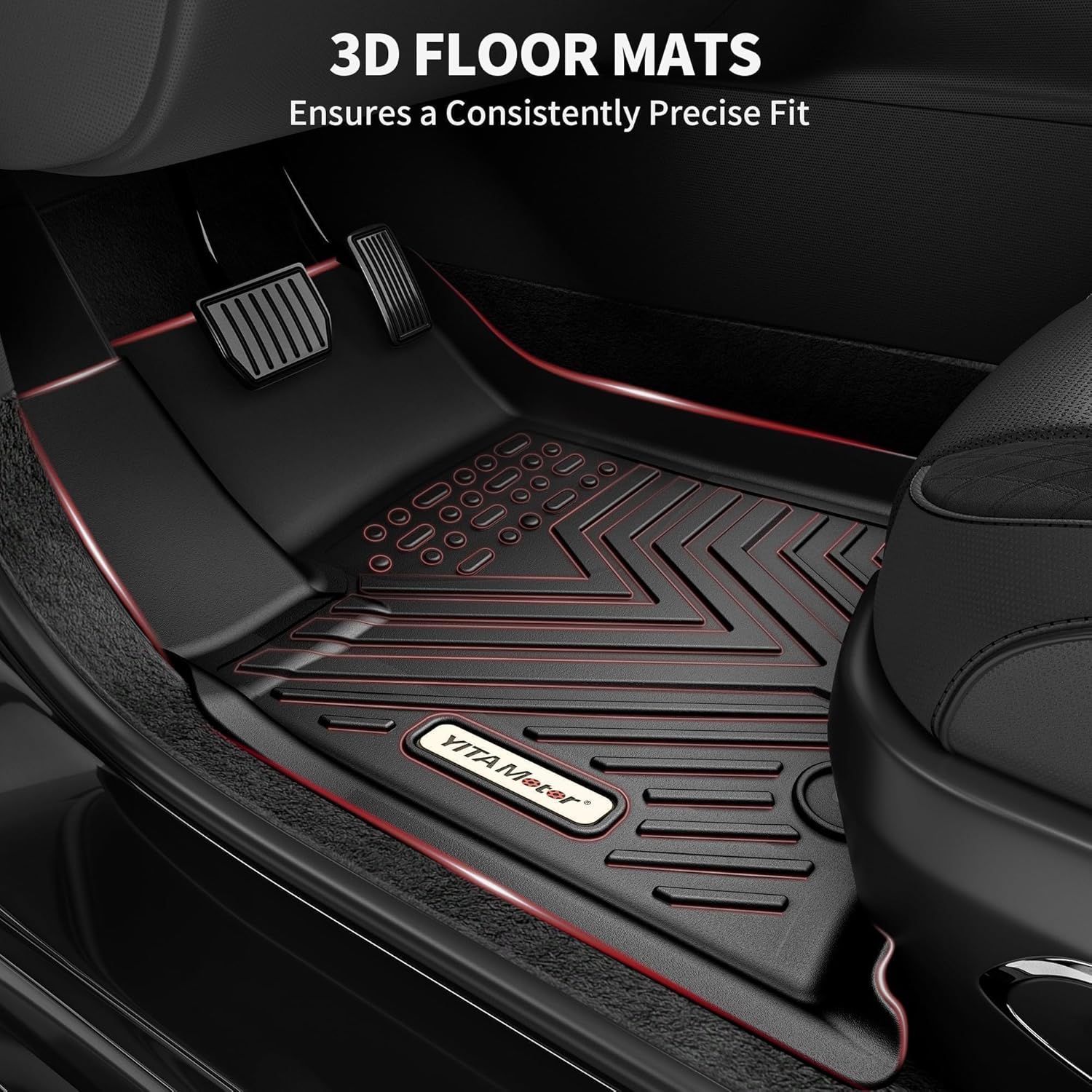 YITAMOTOR All-Weather Floor Mats Set Fit 2021-2025 Chevrolet Suburban / 2021-2025 GMC Yukon XL 3 Row Seats Bucket Seats Floor Mats Cargo Liner, TPE Floor Mat Set Liners