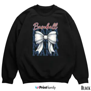 Baseball Mama Sweatshirt T-Shirt, Baseball Shirt, Coquette Bow Tee, Baseball Game Day Sweater, Baseball Mom Gifts, Sport Hoodie, For Her For Him