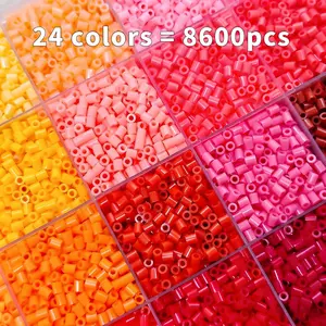 8600/17200pcs Melting Beads Set, 2.6mm Fuse and Perler Beads, Suitable for Pixel Art, Creative Keychains, Handmade Decorations, Jewelry Designers, Crafters, and Enthusiasts for Creative Projects, Family Interactive Activities, Romantic Valentine's