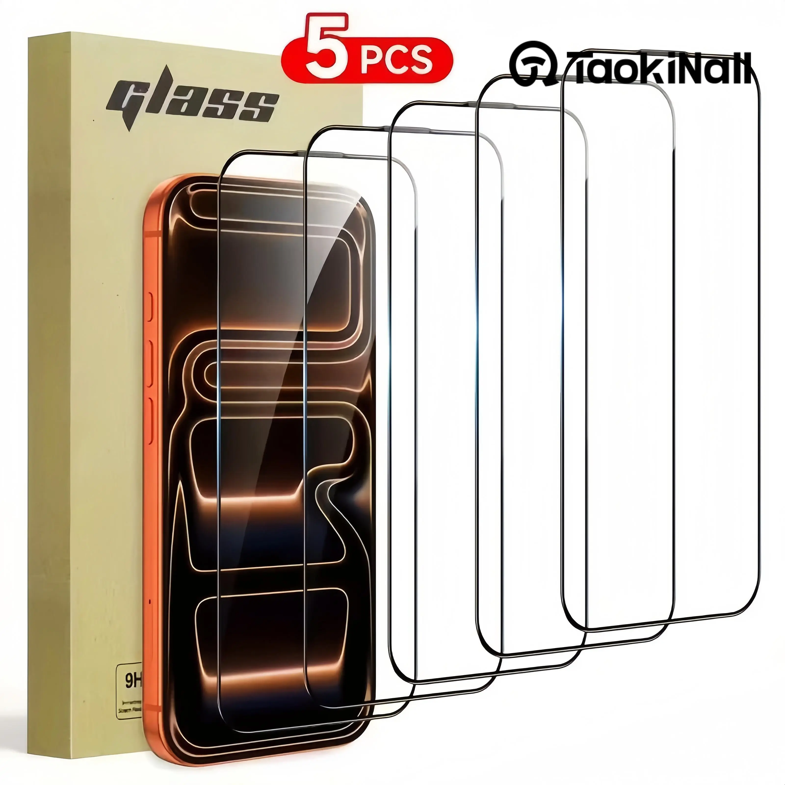 2/5/10pcs TAOKINALL Tempered Glass Screen Protector For Apple for iphone 17/11/12/13/14/15/16 Pro Max Plus X/XS/XR/16E/Air/ Series, Ultra-high Definition, 9H Hardness, Scratch And Shatter Resistant, Dustproof, Easy To Install, Phone Screen Protector
