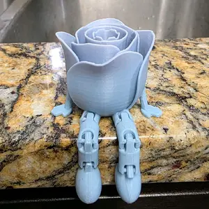 Rainbow Articulated Rose for Valentines Day Special Occasion Unique Gift Idea Flexible Poseable Flower