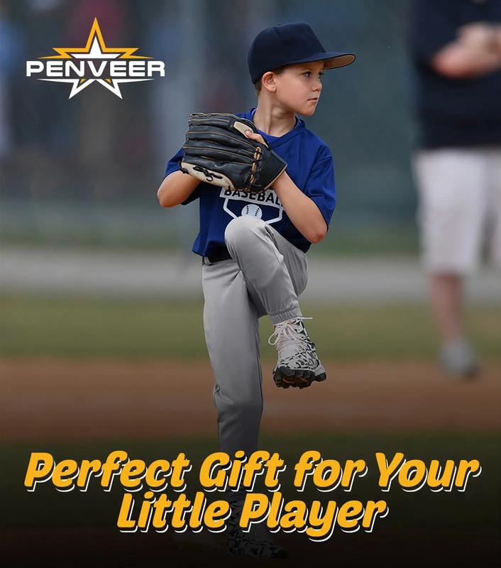 Penveer Pull-Up Youth Baseball Pants, Quarter Open Fly Boys Baseball Pants with Durable Snap & Elastic Bottom, T Ball Pants - (Grey)