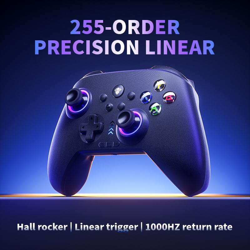 YUYIU Dawn Breaker No Stick Drift Wireless Pro Controller(Not ForXBox)  For PC Switch Steam with Hall Effect Sticks Linear Triggers Dual Vibration 6 Axis Gyro RGB Macro Buttons
