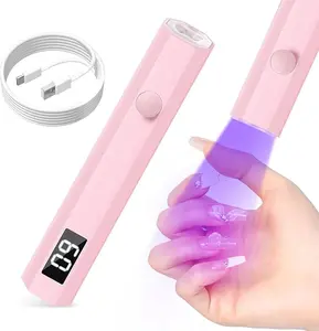 UV Light for Gel Nails 3W Mini UV Nail Lamp, with Gooseneck, 4 Levels Dimming, 365+395nm Wavelength, Portable Clamp with USB Charge, for Decoration DIY at Home Salon Manicure