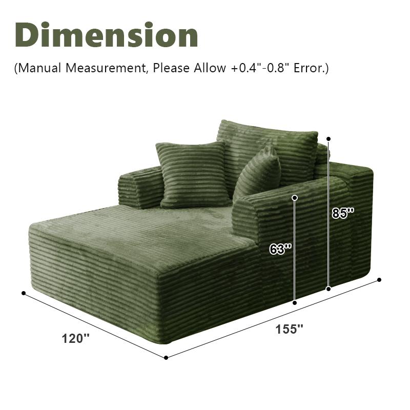 Oversized Boneless Chaise Lounge Upholstered Sofa Bed with Throw Pillows and Armrests Indoor Sleeper Chair Luxurious Plush Corduroy Chair Bed for Living Room No Assembly Required Black Color Oversized Boneless Chaise Lounge Upholstered Sofa Bed with Throw Pillows and Armrests Indoor Sleeper Chair Luxurious Plush Corduroy Chair Bed for Living Room No Assembly Required Black Color