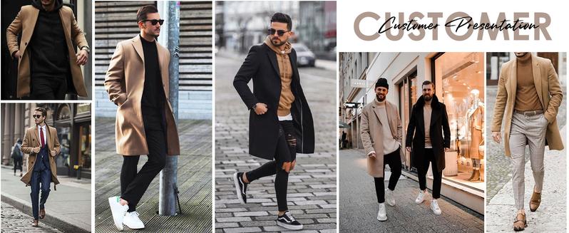 COOFANDY Fall Outfits Mens Wool Blend Coat Winter Trench Coats Notched Lapel Collar Single Breasted Overcoat Classic Peacoat With Pockets Menswear Casual COOFANDY Fall Outfits Mens Wool Blend Coat Winter Trench Coats Notched Lapel Collar Single Breasted Overcoat Classic Peacoat With Pockets Menswear Casual