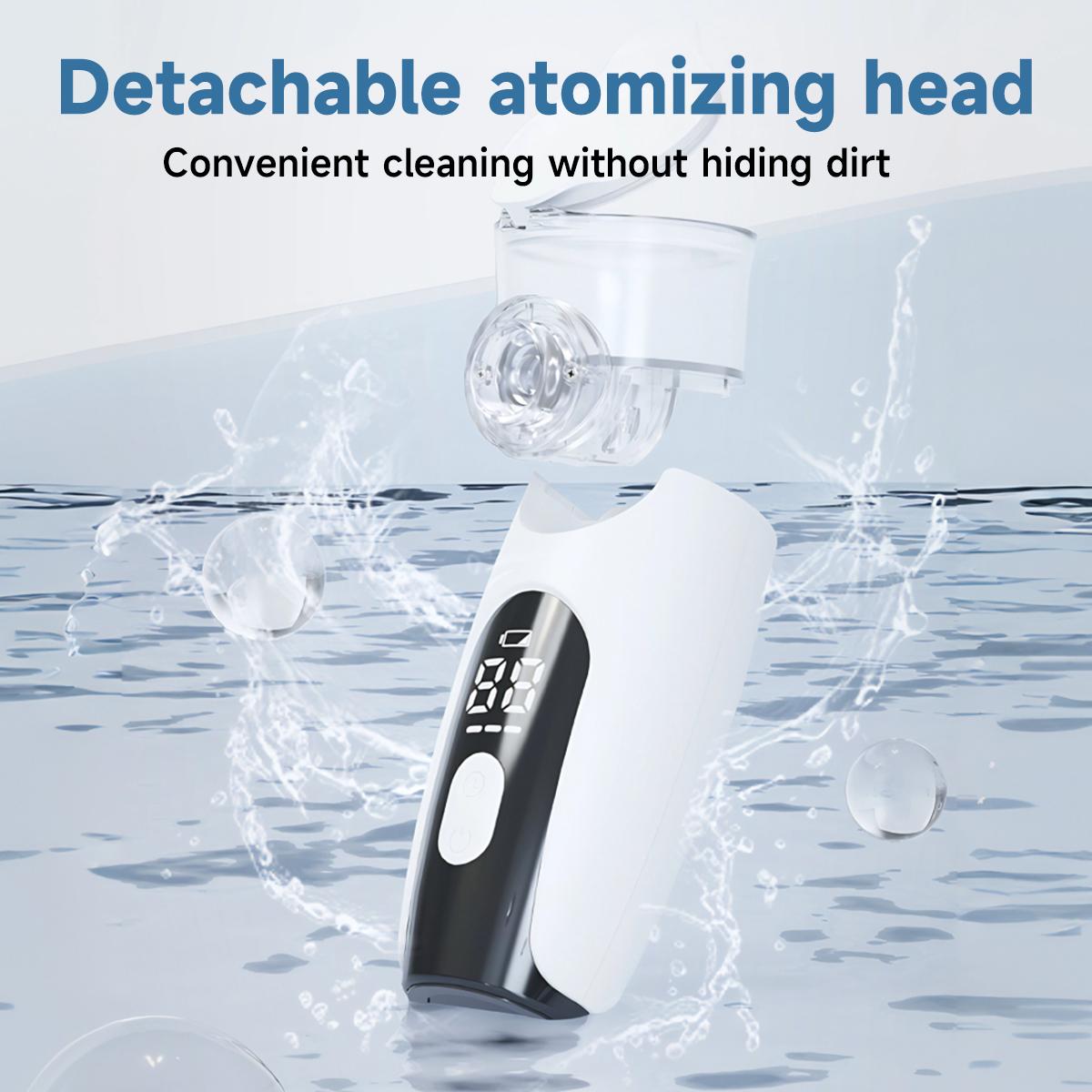 Fogepix Smart Nebulizer with Digital Display Portable Nebulizer for Adults and Kids, Rechargeable Mesh Nebulizer Machine for Breathing with Mouthpiece and Mask, Handheld Nebulizer for Travel and Home Use