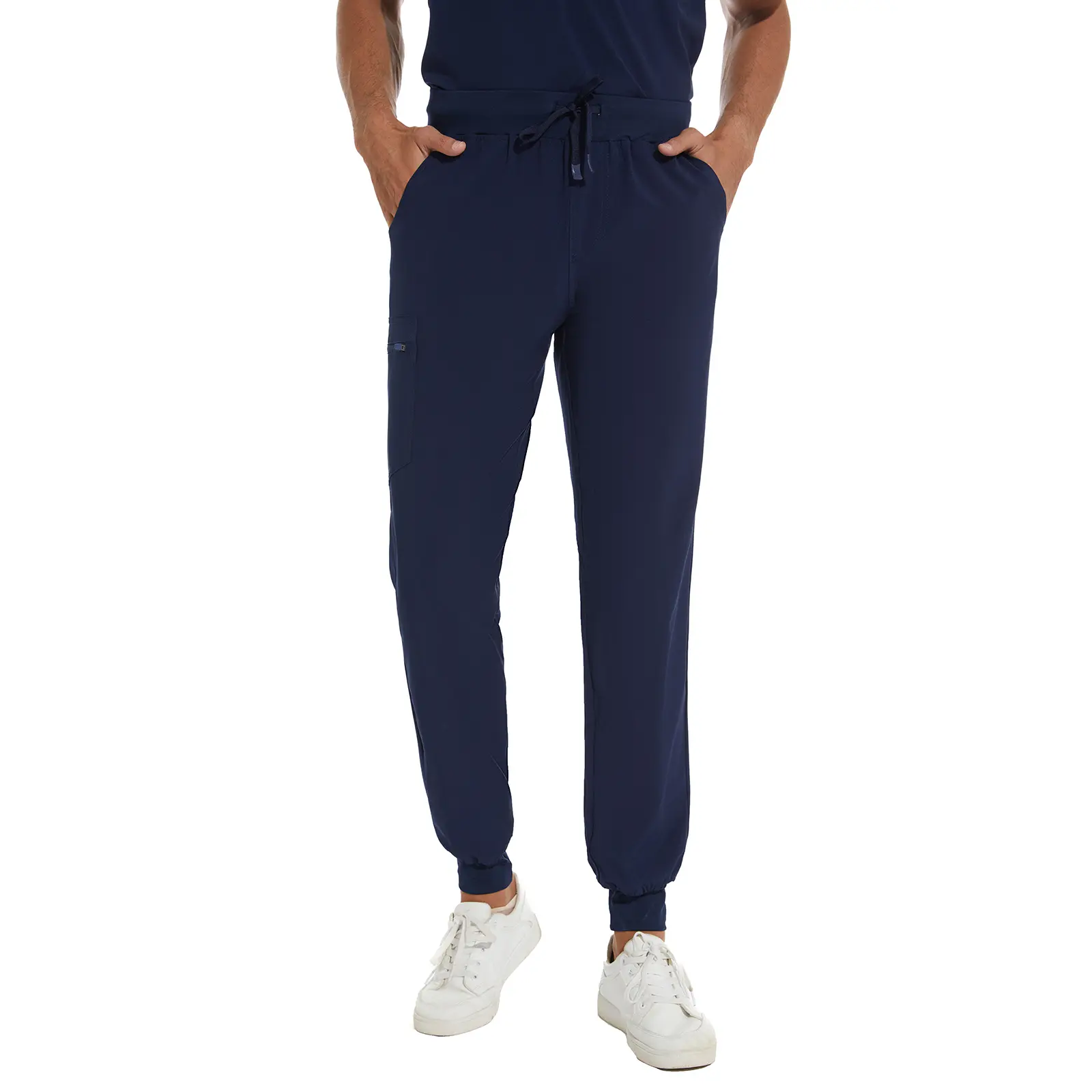 COZYFIT Men's Scrub Pants - Slim Stretchable Jogger Workwear Uniforms, Tapered Sweatpants with 5 Pockets, Yoga Waistband, Anti-Wrinkle Menswear