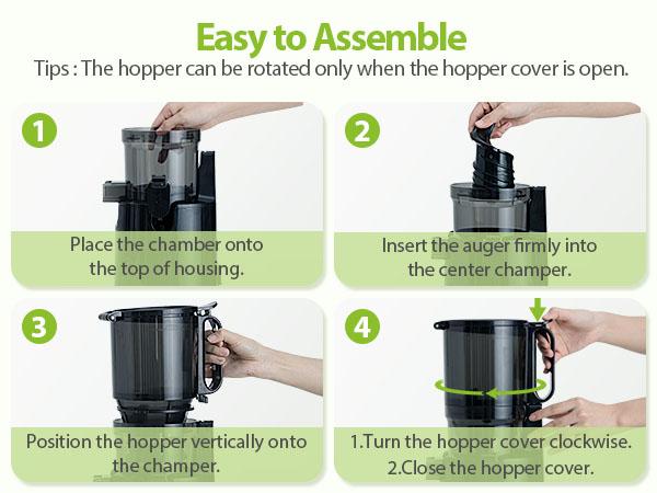 Aeitto Max5 Juicer, Cold Press Juicer with 5.8" Large Feed Chute,1.7L Large Capacity, 250W Whole Masticating Juicers for Vegetable and Fruit, High Juice Yield, Easy to Clean with Brush, Ice Fruit, BPA-Free, Smart recipes App