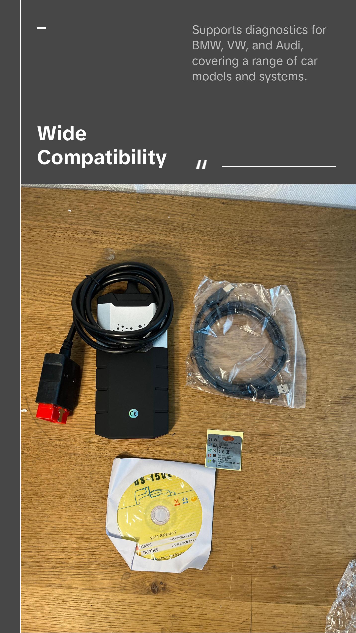 2016 DS150E Diagnostic Tool for Cars and Trucks OBD2 Code Reader Scanner for BMW VW Audi