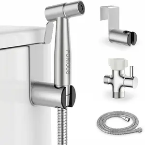 FORIOUS Handheld Bidet Sprayer for Toilet, Stainless Steel Jet Spray Kit Adjustable Pressure, Brushed Nickel Bidet Attachment for Feminine Wash summergarden