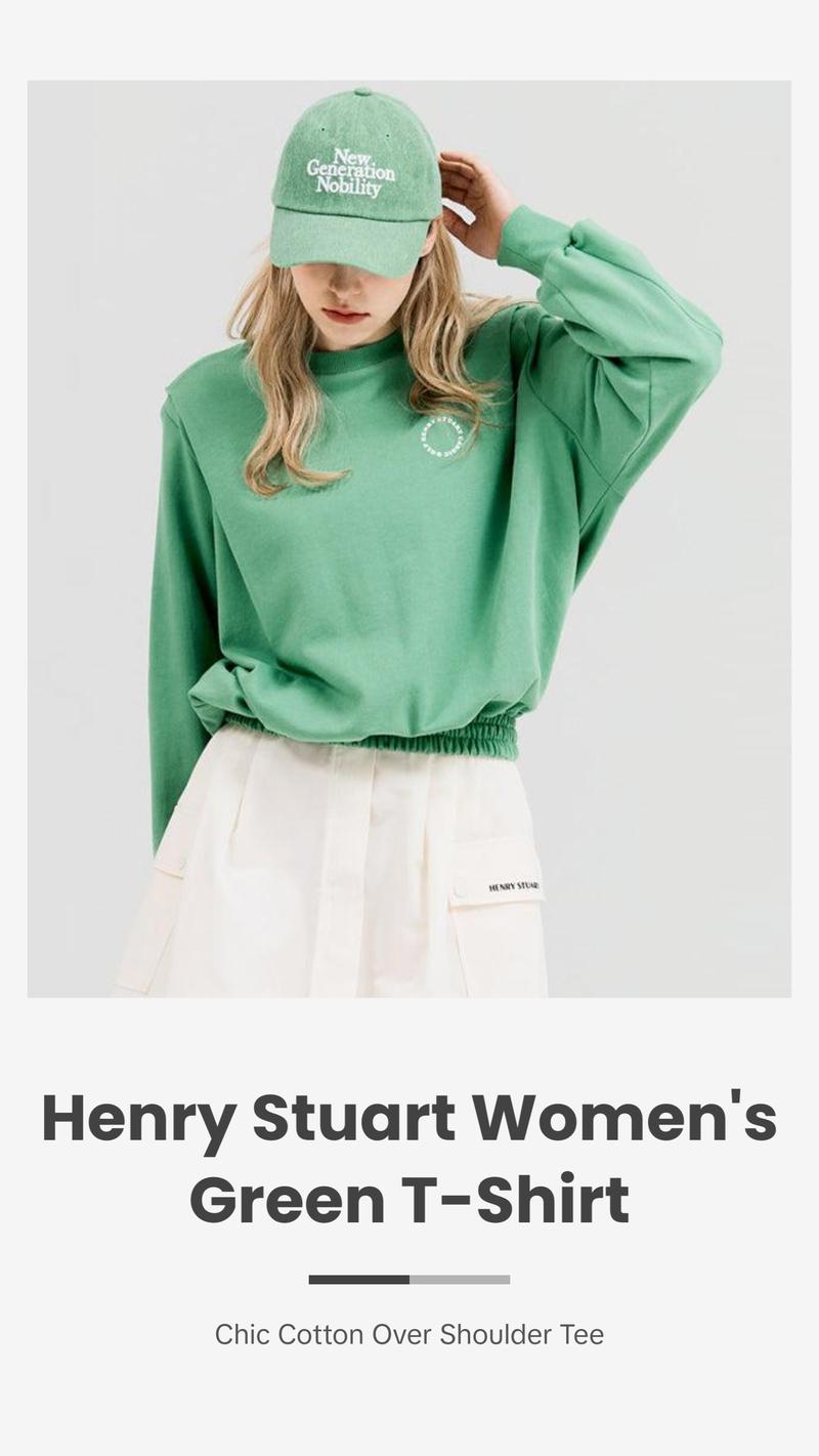 HENRY STUART Women's Over Shoulder T-Shirt - Green