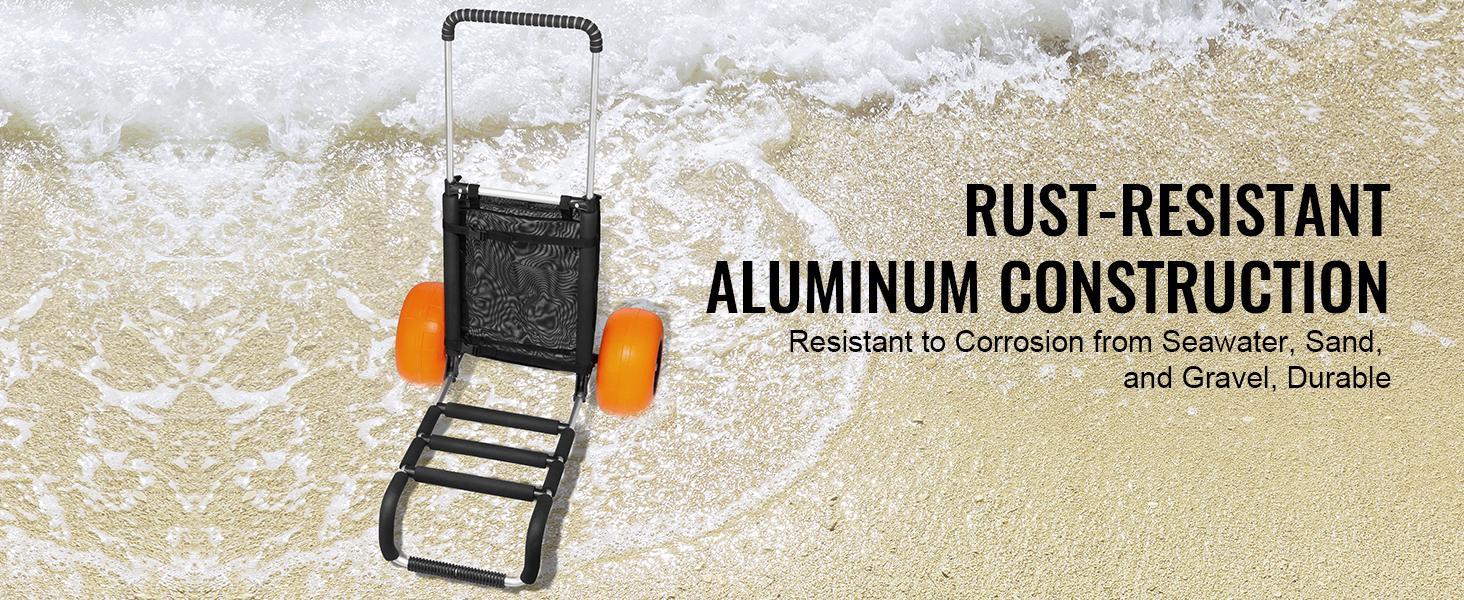 VEVOR Beach Dolly with Big Solid Wheels for Sand, 29.9" x 15.4" Cargo Deck, w/ 12" Foam Wheels, 165LBS Loading Capacity Folding Sand Cart & 27" to 44.7" Adjustable Height, Heavy Duty Cart for Beach VEVOR Beach Dolly with Big Solid Wheels for Sand, 29.9" x 15.4" Cargo Deck, w/ 12" Foam Wheels, 165LBS Loading Capacity Folding Sand Cart & 27" to 44.7" Adjustable Height, Heavy Duty Cart for Beach