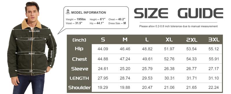 MAGCOMSEN Men's Winter Jacket Sherpa Fleece Lined Cargo Coat Warm Thick Trucker Jacket with Multi Pockets FallFreshness Outdoorfun MAGCOMSEN Men's Winter Jacket Sherpa Fleece Lined Cargo Coat Warm Thick Trucker Jacket with Multi Pockets FallFreshness Outdoorfun