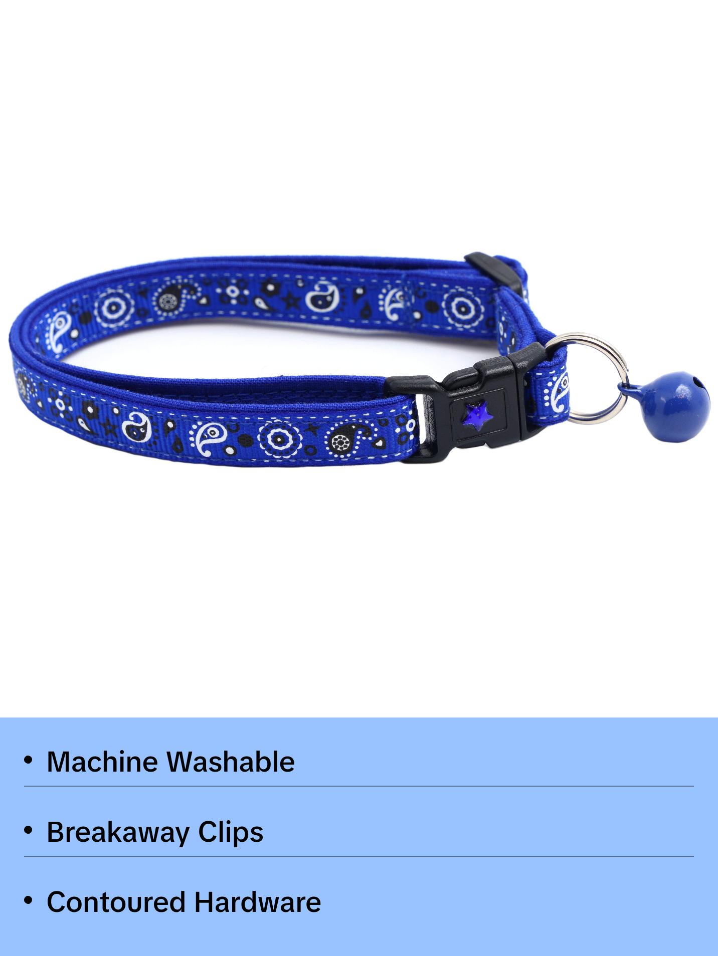 Bandana Paisley Breakaway Safety Cat Collar with Jingle Bell & Charm by Pugs2Persians Cowboy Western