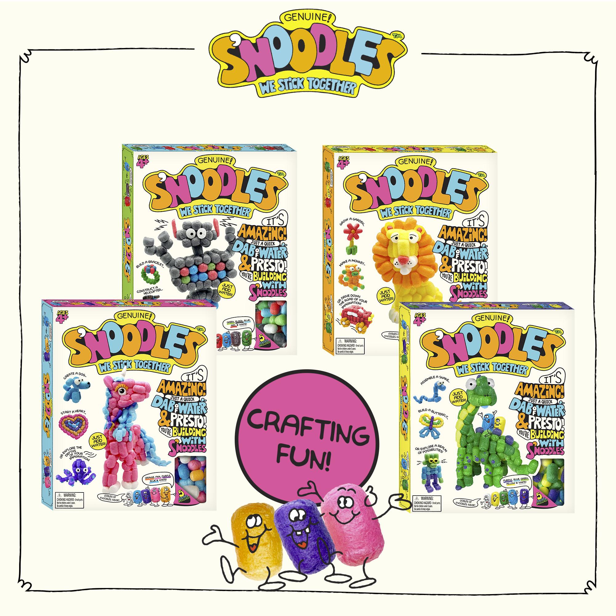 S'NOODLES Craft Kit – Create a Dinosaur, Lion, Robot, or Unicorn with Instructions, or Design Your Own Creation! Ages 4+, All Supplies Included, Just Add Water
