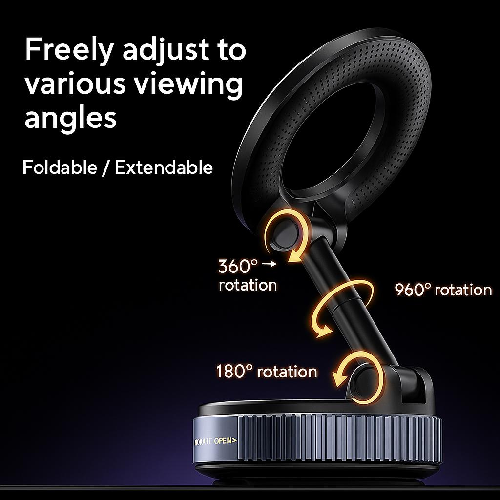 2025 New Upgrade 360 ° Rotating Magnetic Phone Holder, Multi-Angle Rotation, ABS Material, Waterproof. Suitable for iPhone 16/15/14/13/12,  Suitable for Cars, Desktops, Walls
