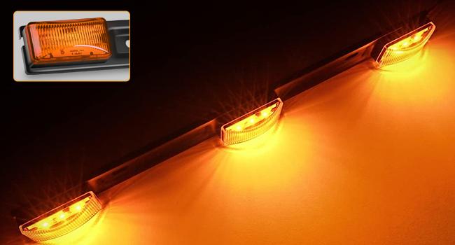 Nilight 9 LED Marker Tail Trailer Light Bar 14.2Inch 2 PCS Amber Clearance Identification Running Marker ID Rear Stainless Steel Bracket for 12V Pickup Truck Trailer RV Boat