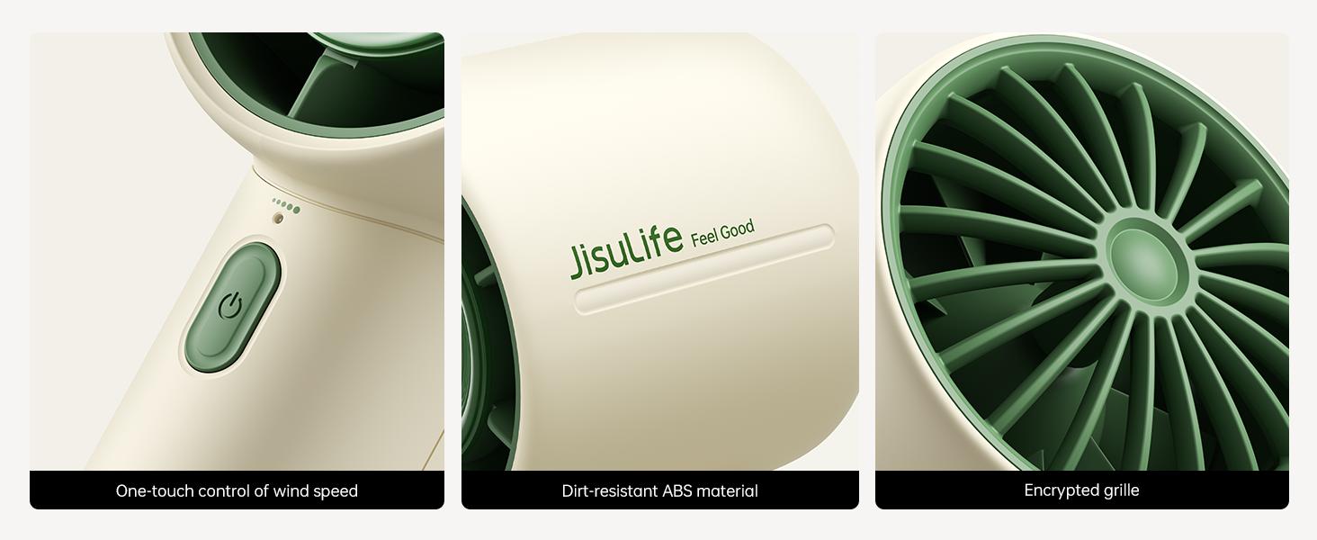 Jisulife Handheld Turbo Fan 5000mAh Rechargeable Portable Fans Up to 28 Hours Cooling 5 Speed Strong Wind Personal Mini Fan for Christmas Blackfriday Travel Outdoor Camping Beach Makeup