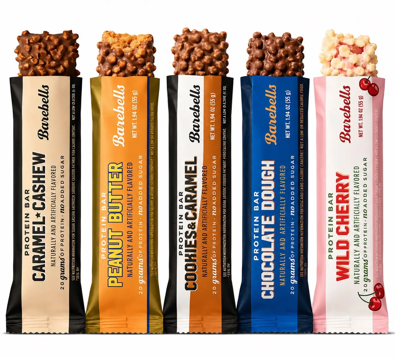 Barebells Protein Bar Variety Pack - 5 Count, 5 Best-Selling Flavors, 20g Milk Proteins, Collagen Peptides, No Added Sugar, Nutritious Snack Bar